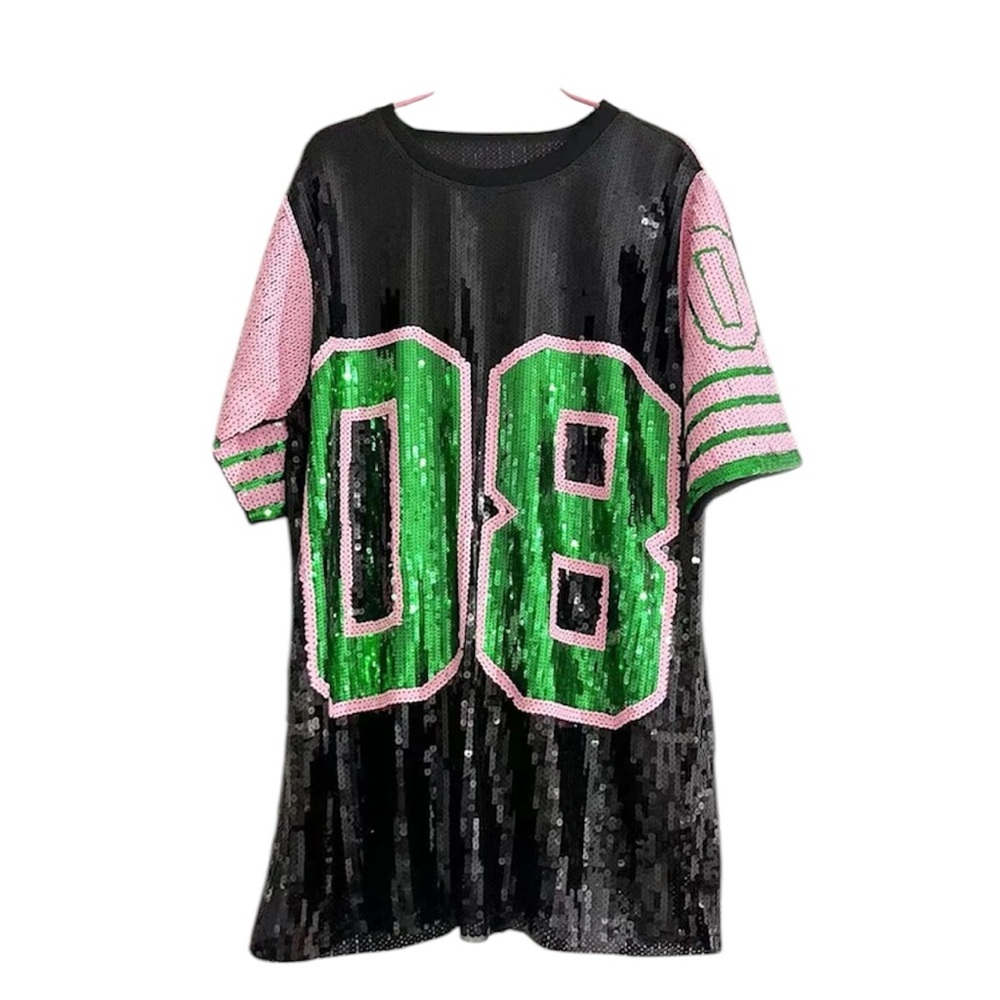 Pink and Green Sequin Jersey